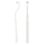Toothbrush for braces, implants and dentures, White